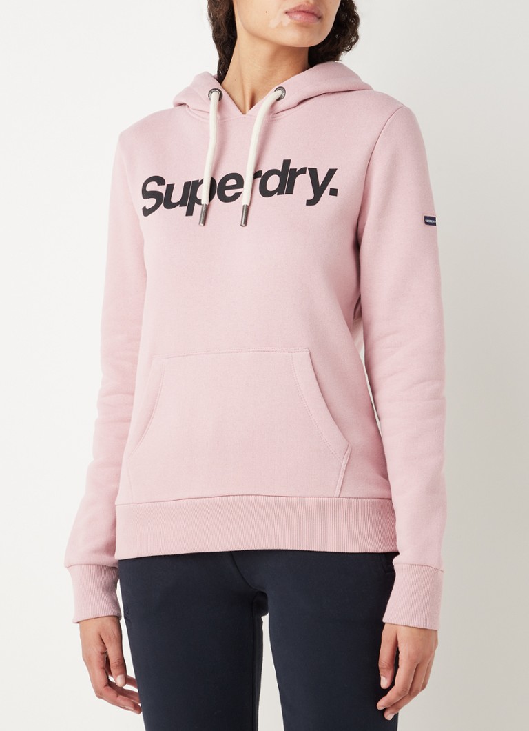 zanger Verstikkend Vergemakkelijken Superdry CL hoodie met logoprint • Oudroze • de Bijenkorf