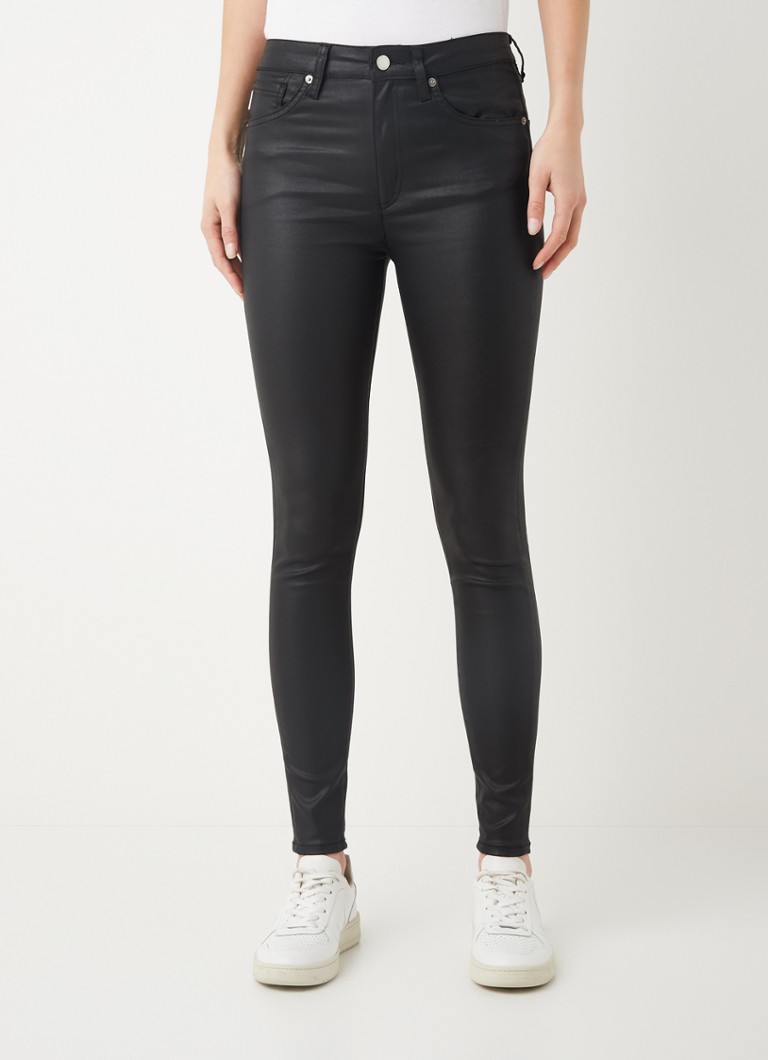 Superdry - High waist skinny jeans met coating - Zwart
