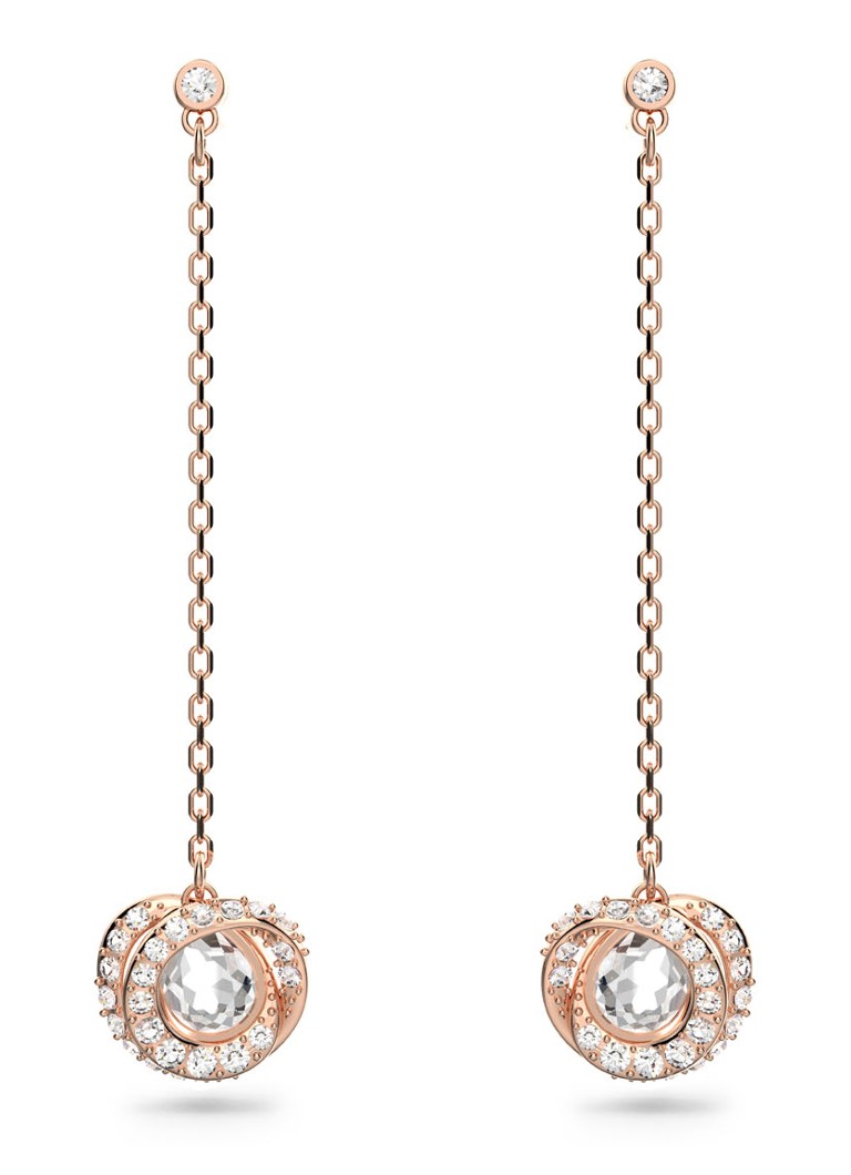 Swarovski Generation oorstekers met kristal • Roségoud • de Bijenkorf