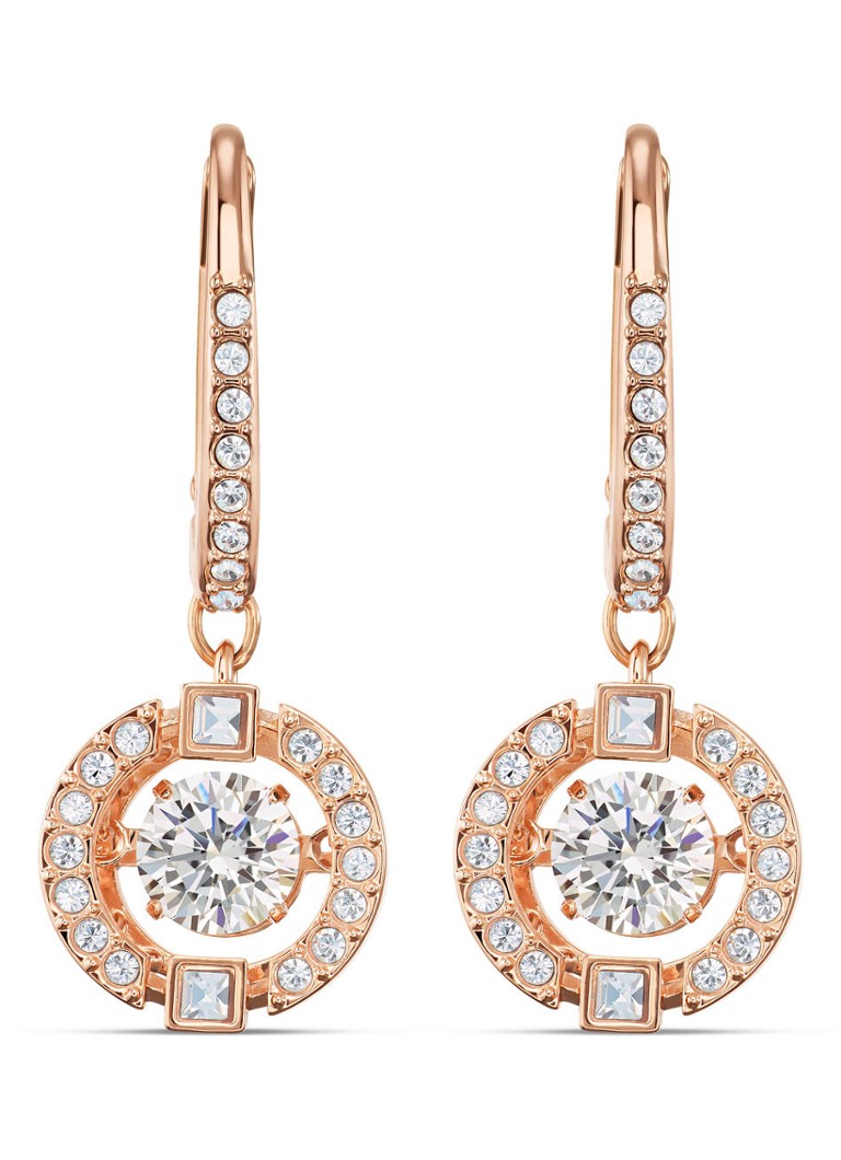 Swarovski Oorstekers met kristal • Roségoud • de Bijenkorf