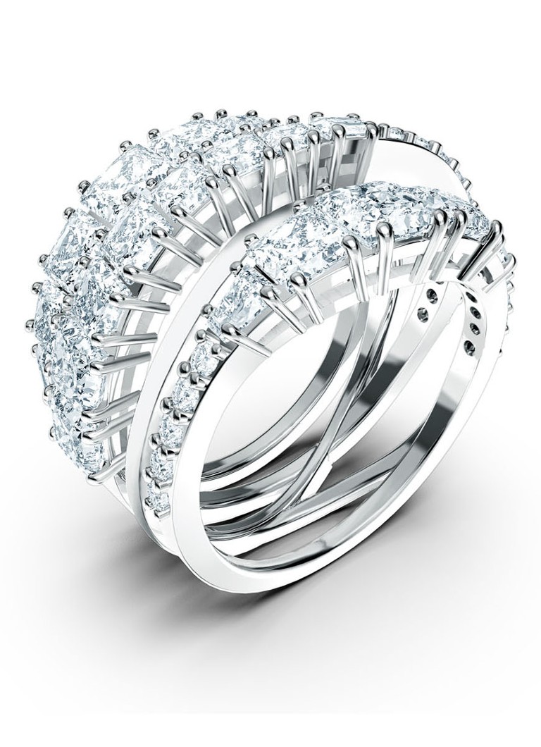 dutje Dankbaar Absoluut Swarovski Ring met kristal • Zilver • de Bijenkorf