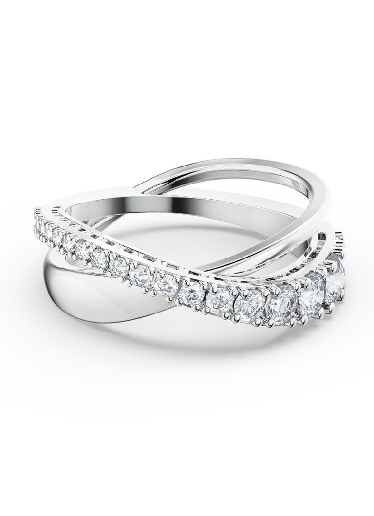 Teken een foto Janice Vervormen Swarovski Rows ring met kristal • Zilver • de Bijenkorf