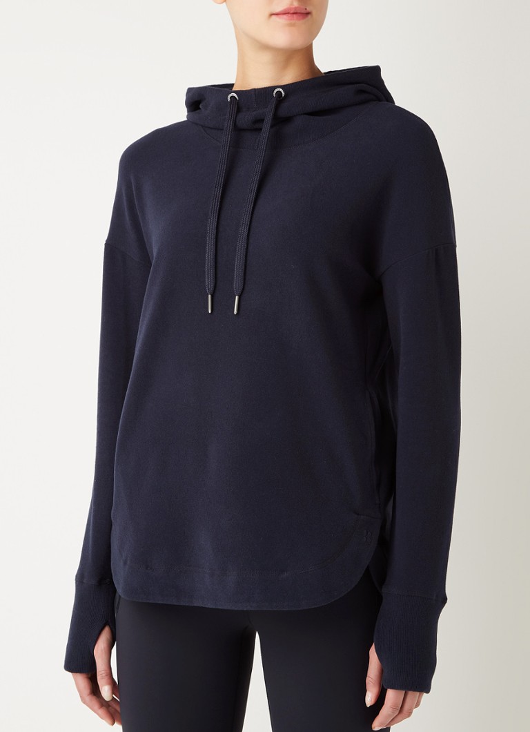 Sweaty Betty - Escape hoodie van fleece met steekzakken - Donkerblauw