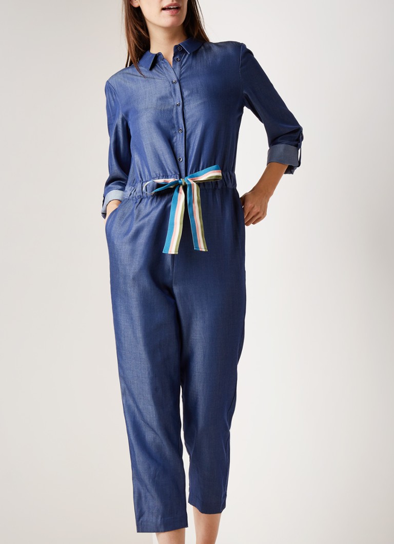 Ted Baker - Arioca jumpsuit met striksluiting en knoopsluiting - Indigo