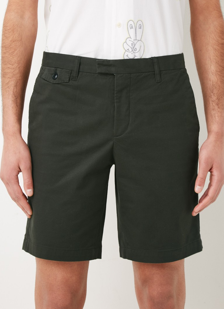 Ted Baker - Ashfrd straight fit korte chino met steekzakken - Bronsgroen