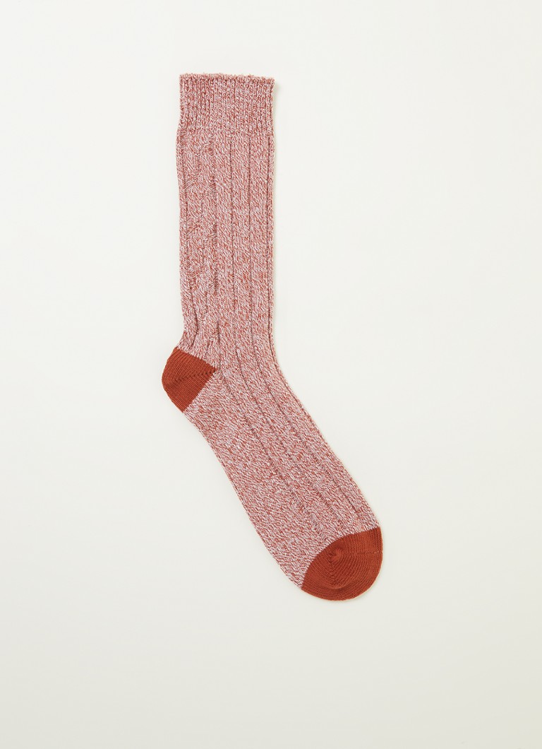 Ted Baker - Bighike sokken met gemêleerd dessin - Oranjebruin