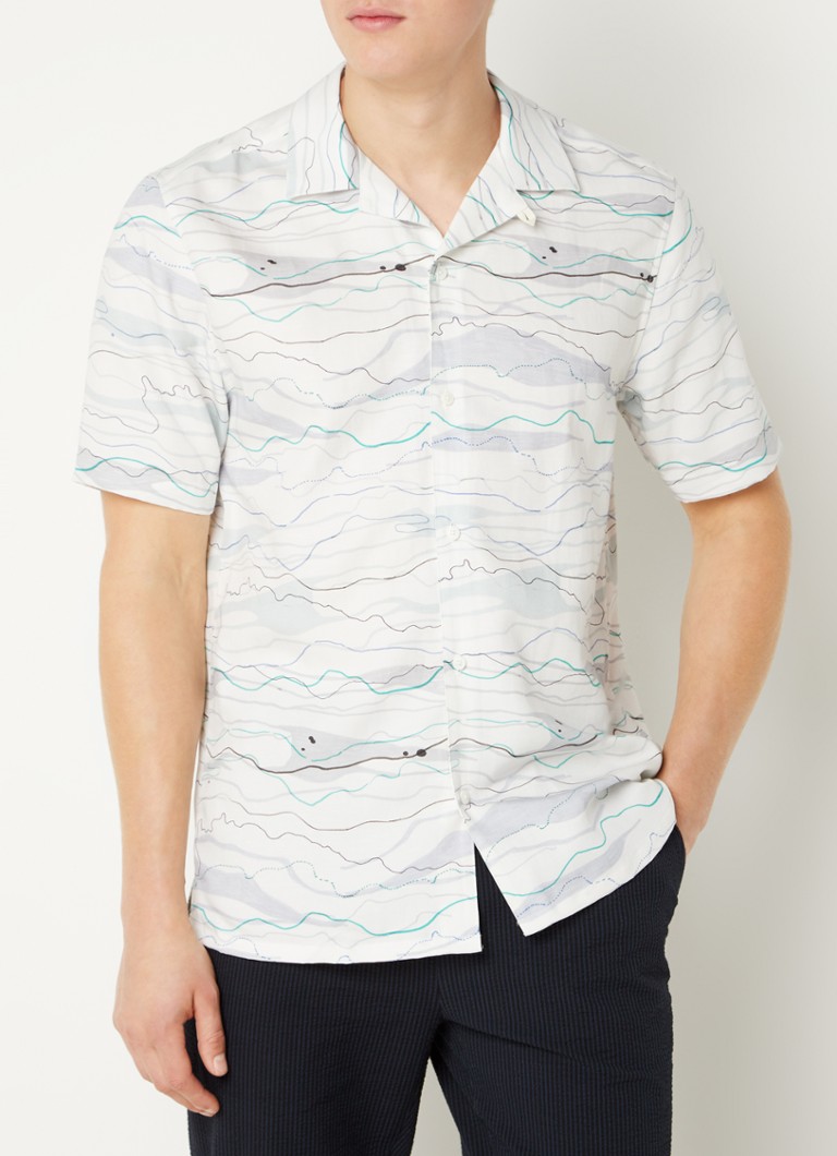 Ted Baker - Briary regular fit overhemd in lyocellblend met print - Wit