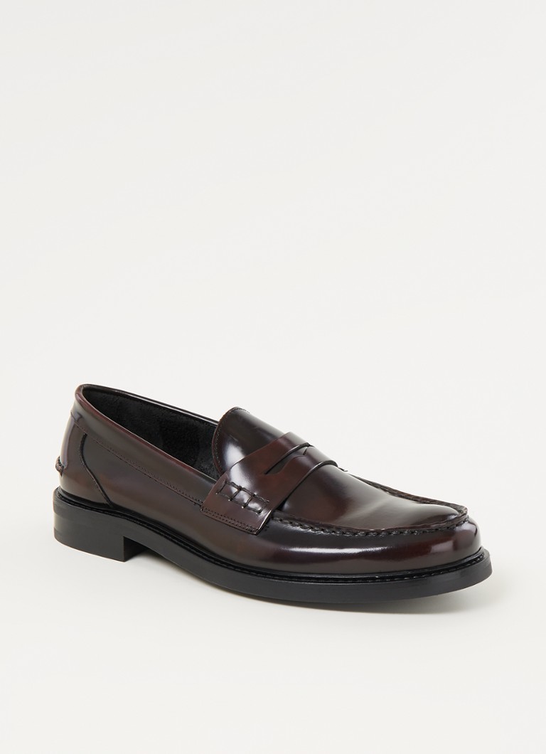 Ted Baker Brynner loafer van leer • Roodbruin • de Bijenkorf