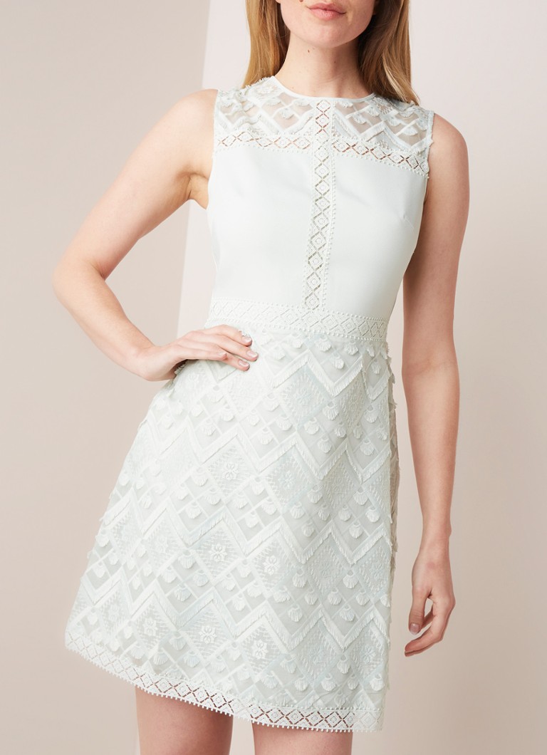 Ted Baker - Buttercp A-lijn jurk met details van kant - Mint