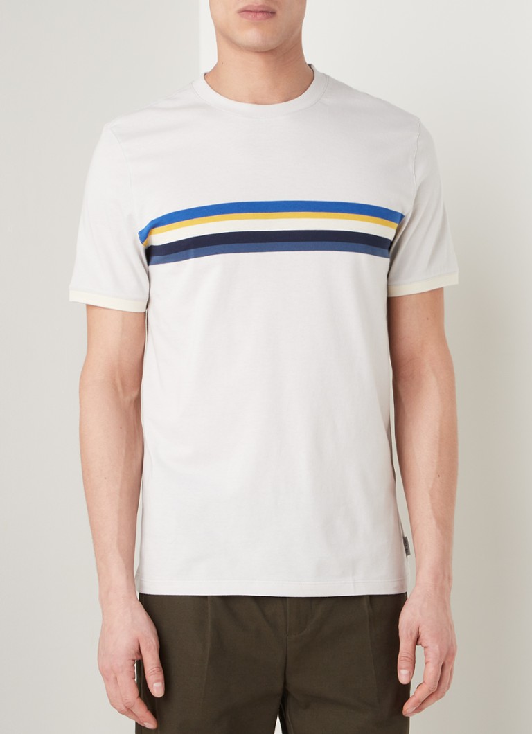 Ted Baker - Callz T-shirt met streepprint - Lichtgrijs