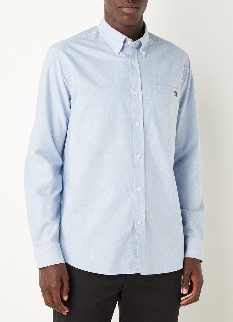 Ted Baker - Caplet regular fit overhemd in lyocellblend met borduring - Blauw