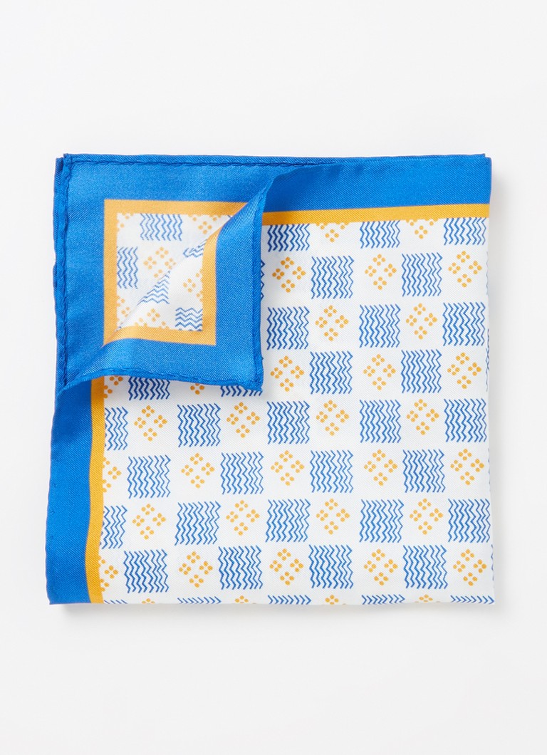 Ted Baker - Chequa sjaal van zijde 35 x 35 cm - Blauw