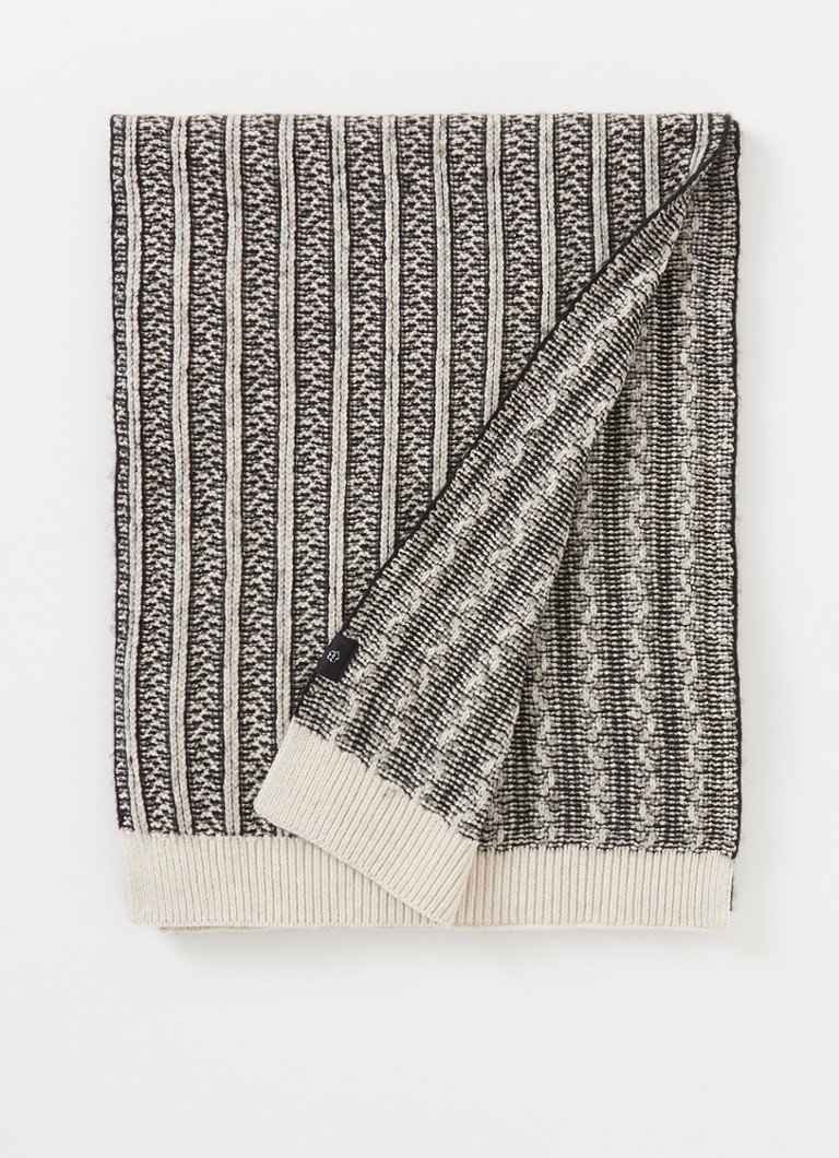 Ted Baker - Coble sjaal in wolblend 180 x 35 cm - Zwart
