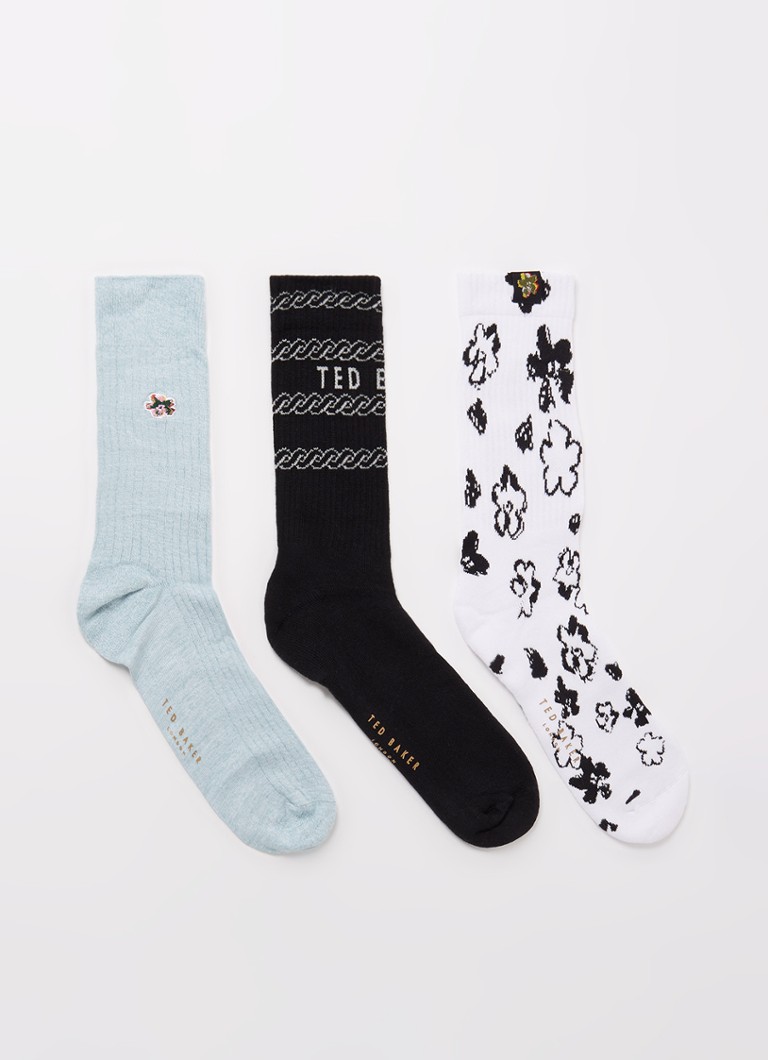 Ted Baker - Coolpak sokken met print in 3-pack giftbox - Zwart