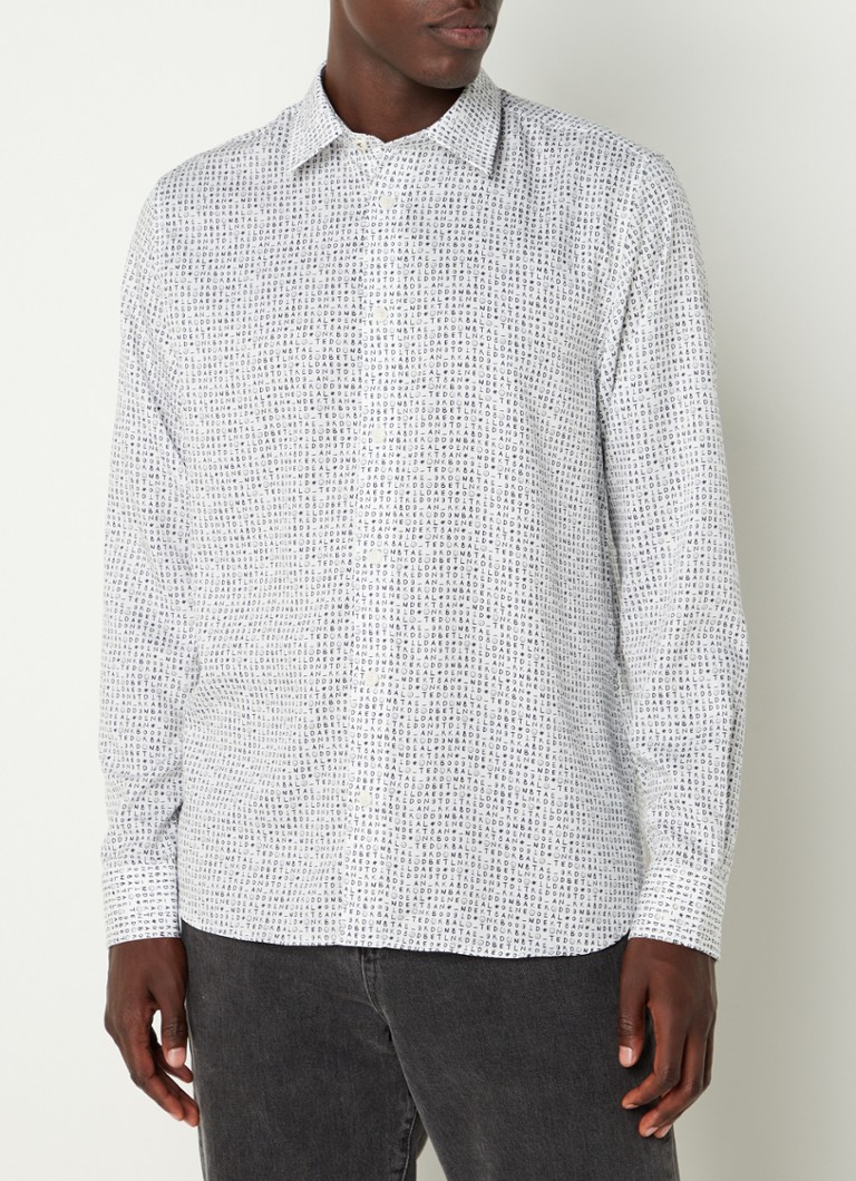 Ted Baker - Digby regular fit overhemd van lyocell met print - Wit