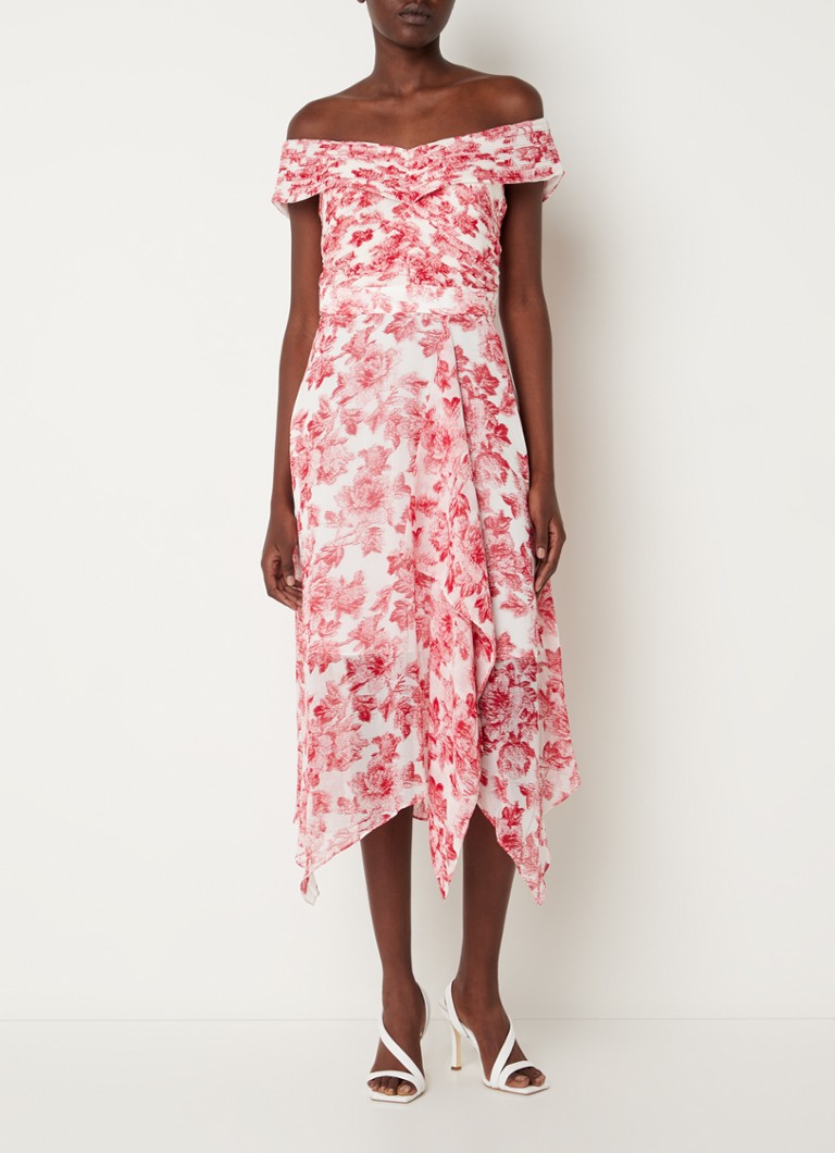 Ted Baker Eloisi Midi Rok Met Bloemenprint En Plooidetail Rood De ted-baker-eloisi-midi-rok-met-bloemenprint-en-plooidetail-rood-de