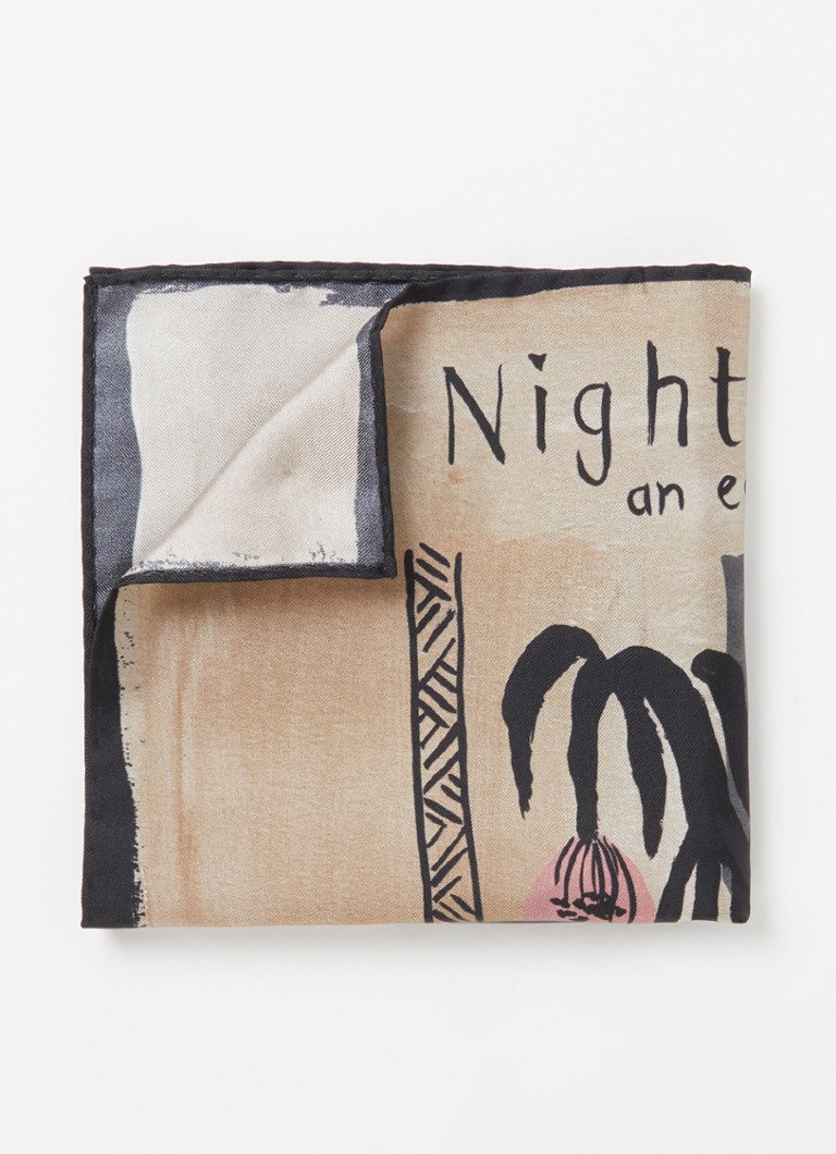 Ted Baker - Essay sjaal van zijde 35 x 35 cm - Zand
