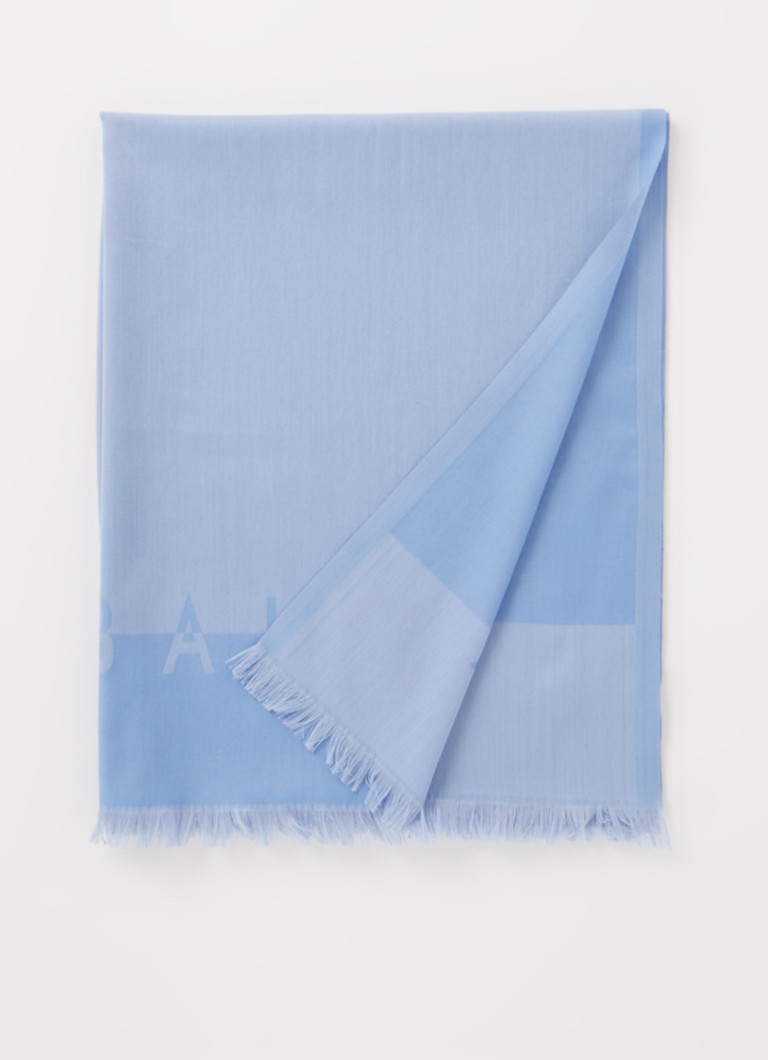 Ted Baker - Esteli sjaal met gerafelde zoom en logo 180 x 70 cm - Lichtblauw