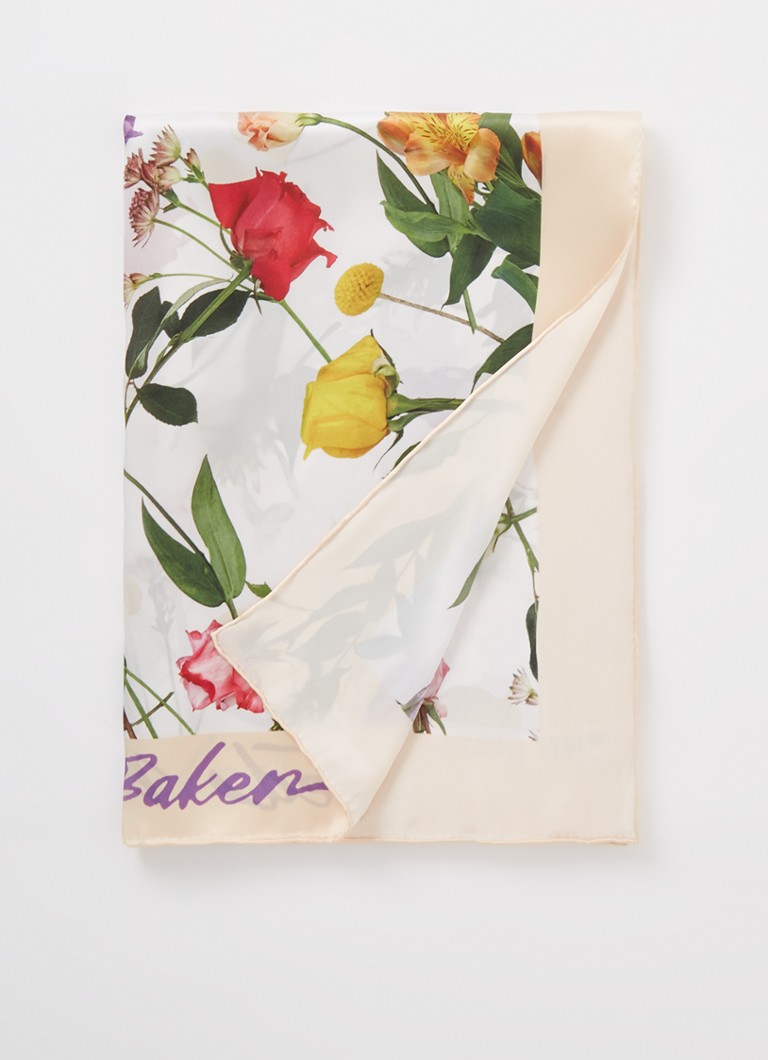 Ted Baker Floral sjaal van zijde met print 180 x 65 cm • Wit • de Bijenkorf
