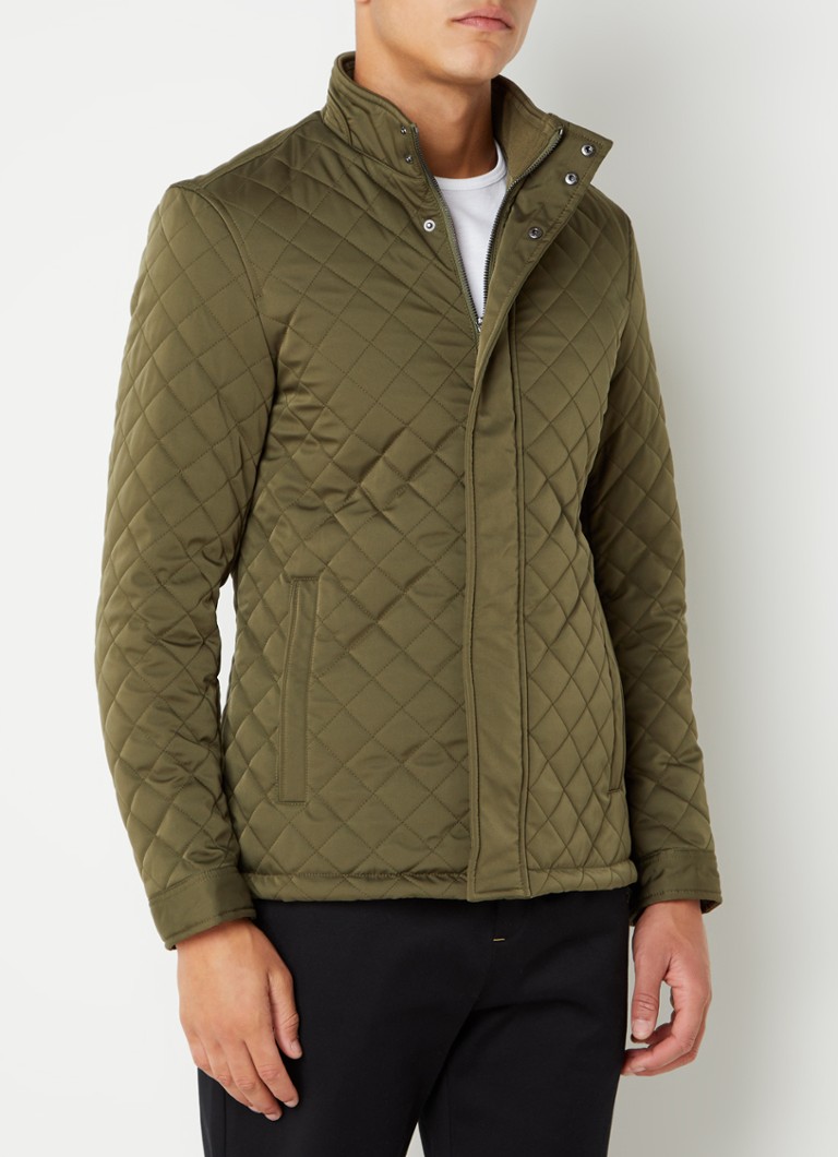 Ted Baker Gewatteerde jack met quilt patroon • Mosgroen • de Bijenkorf