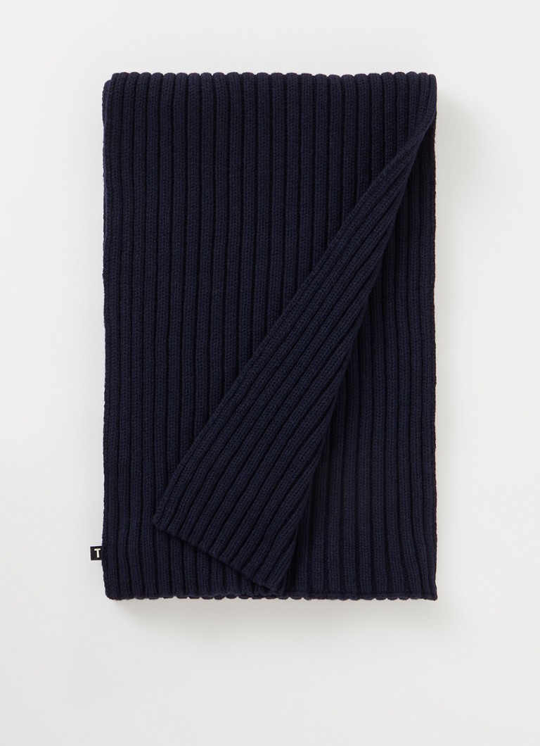 Ted Baker - Kauff sjaal in kasjmierblend 180 x 30 cm - Donkerblauw