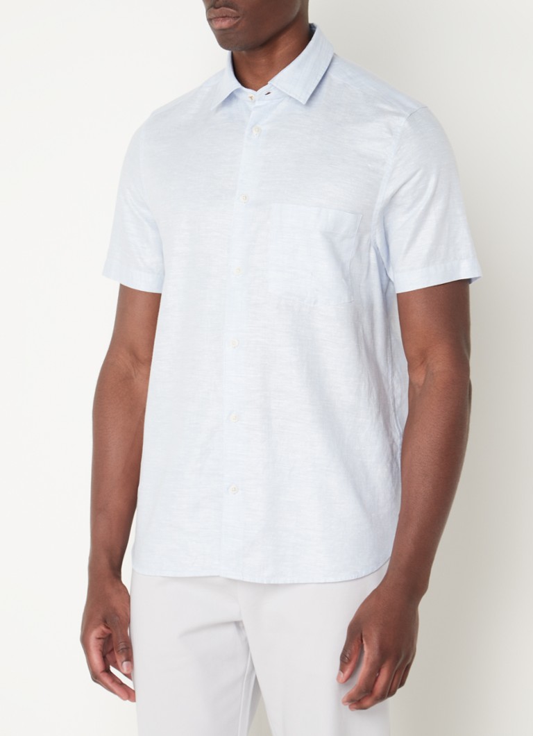 Ted Baker - Kingfrd regular fit overhemd in linnenblend - Lichtblauw