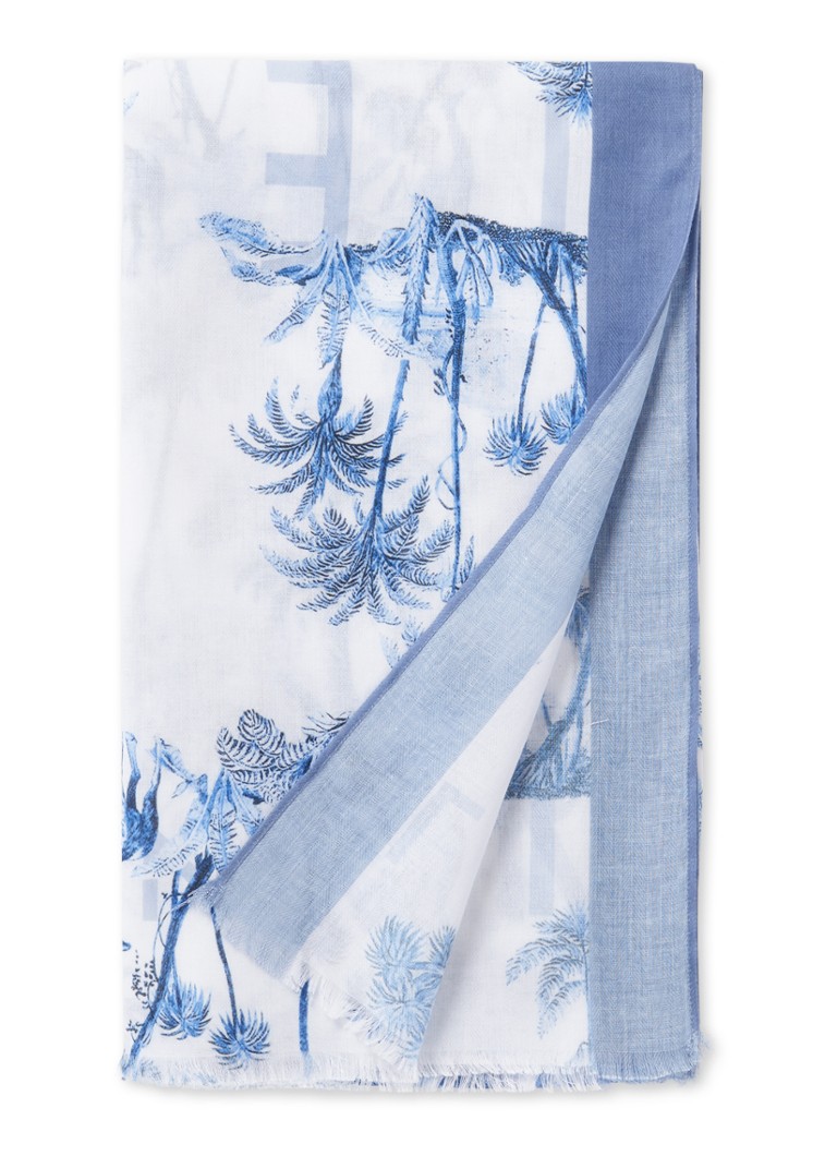 Ted Baker Laurel sjaal met print 190 x 110 cm • Blauw • de Bijenkorf