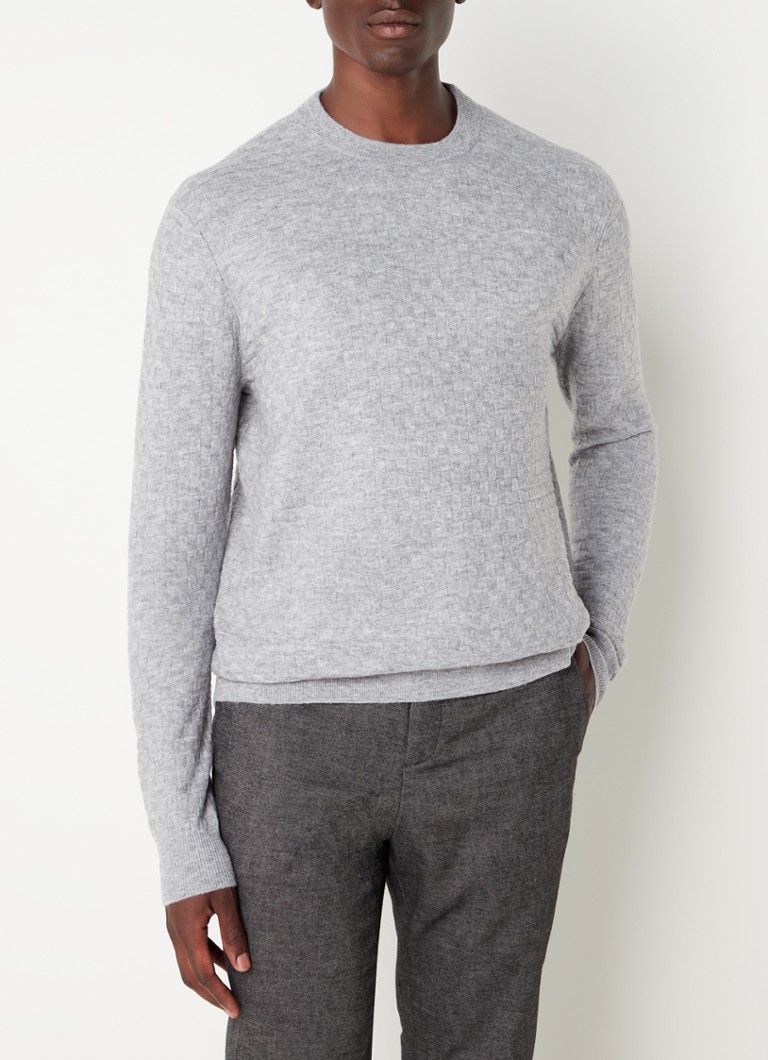 Ted Baker - Lentic fijngebreide pullover met structuur - Grijs