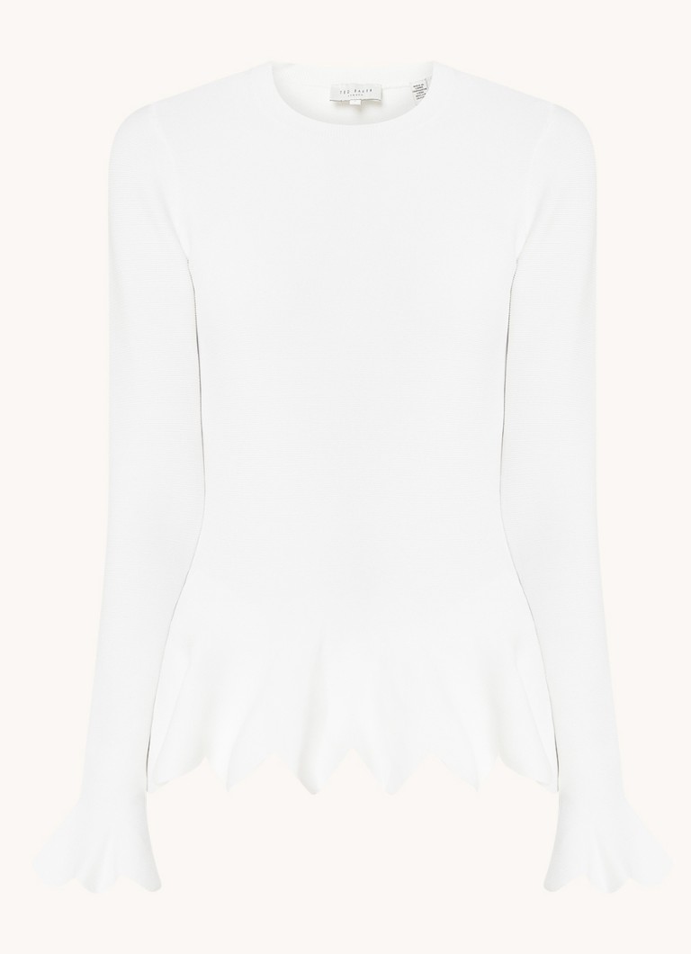 Ted Baker Lillyyy top met peplum en stretch • Wit • de Bijenkorf