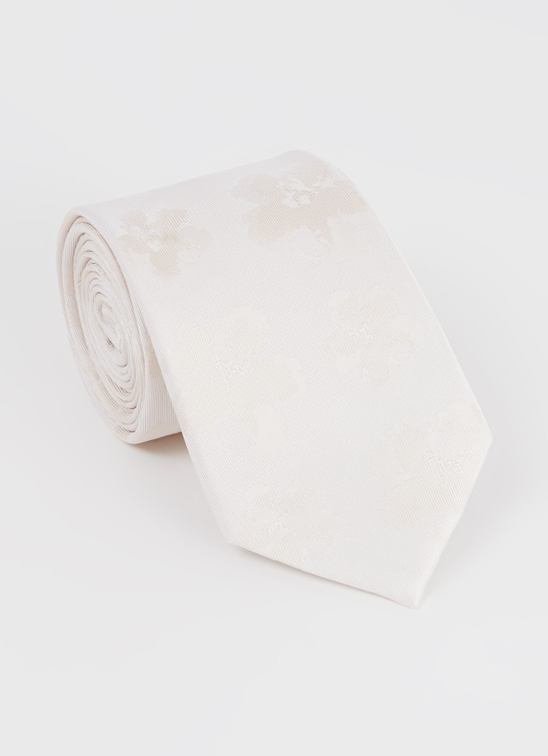 Ted Baker - Magnolia stropdas van zijde met jacquard dessin - Gebroken wit