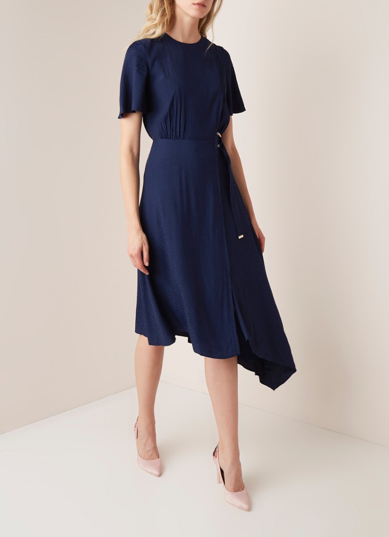 Ted Baker - Marniee asymmetrische maxi-jurk met structuur - Donkerblauw