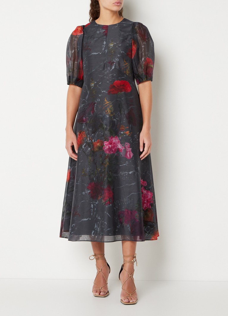 heks Zich voorstellen getuigenis Ted Baker Mekayla maxi jurk met pofmouw en bloemenprint • Zwart • de  Bijenkorf