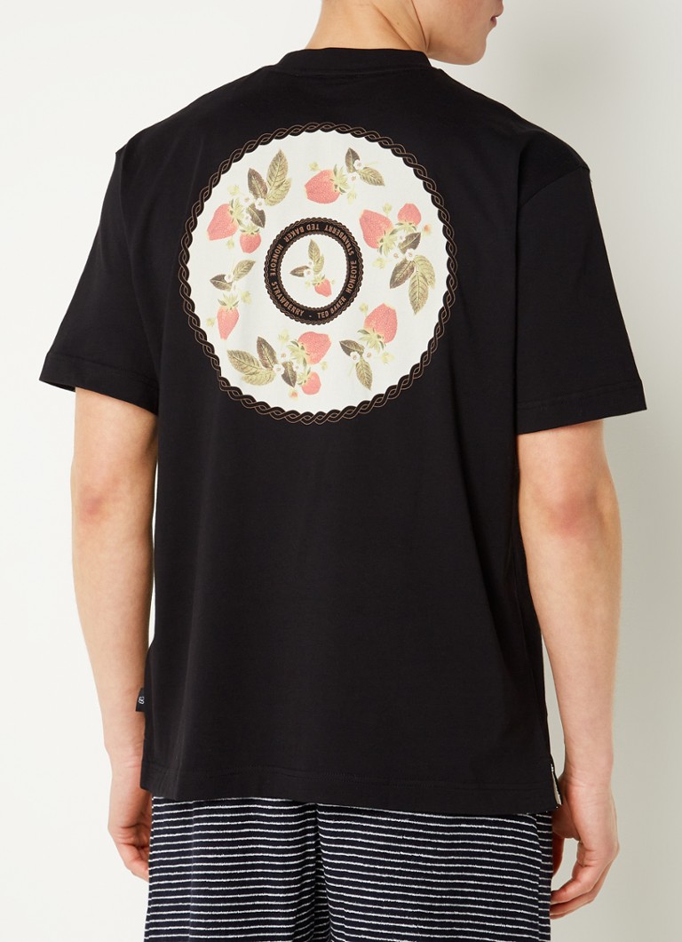 Ted Baker - Merchnt T-shirt met logo- en backprint - Zwart