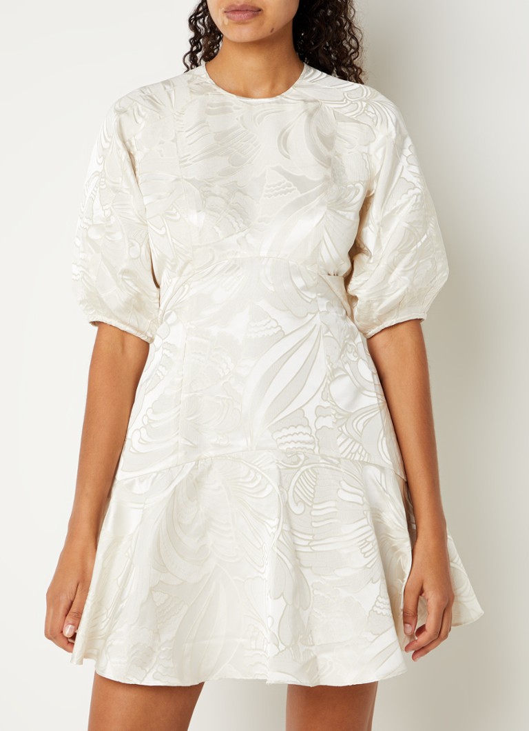Ted Baker - Mini jurk met pofmouw en bloemenprint  - Wit