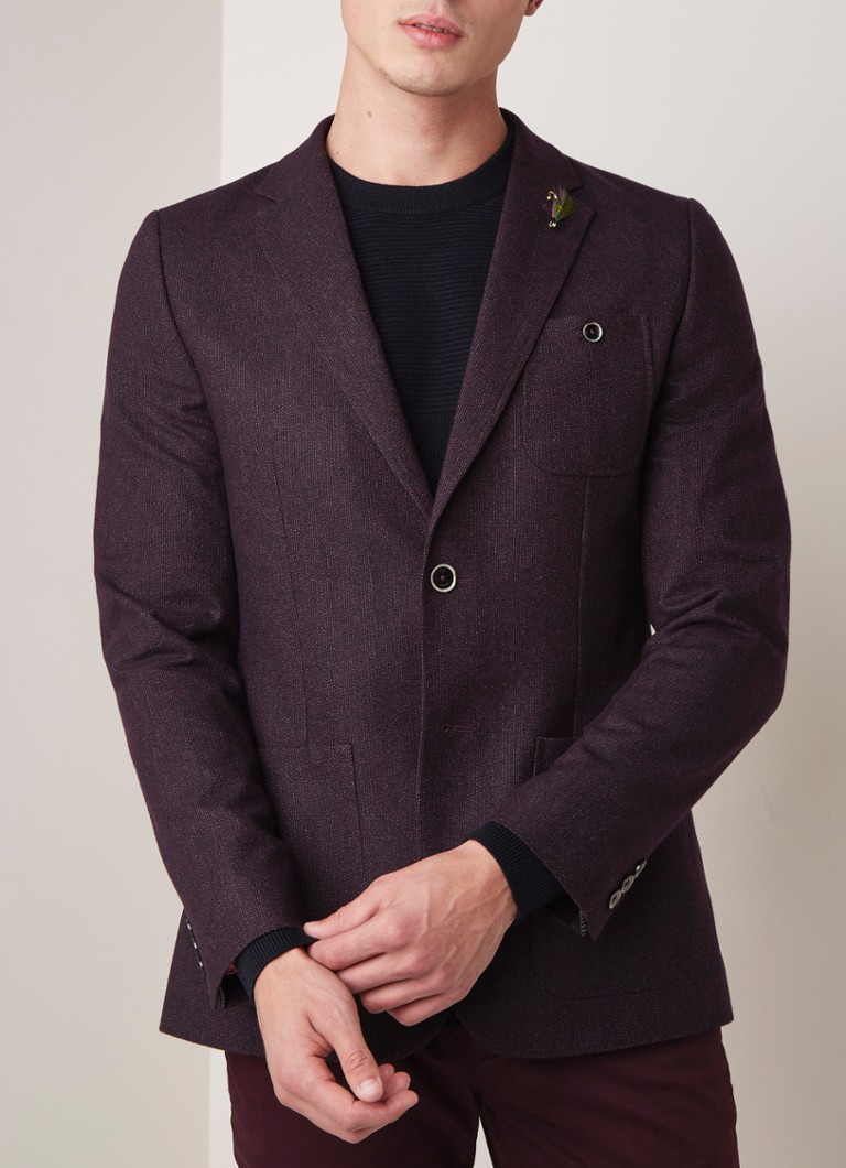 Ted Baker - Monejkt regular fit colbert in wolblend - Aubergine