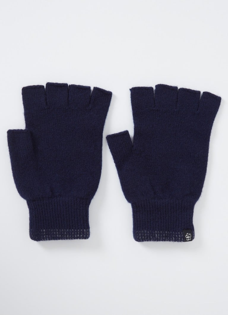 Ted Baker - Munros vingerloze handschoenen van wol - Donkerblauw