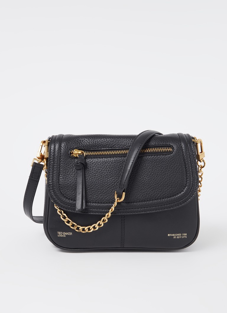 Ted Baker - Nishat schoudertas van leer - Zwart