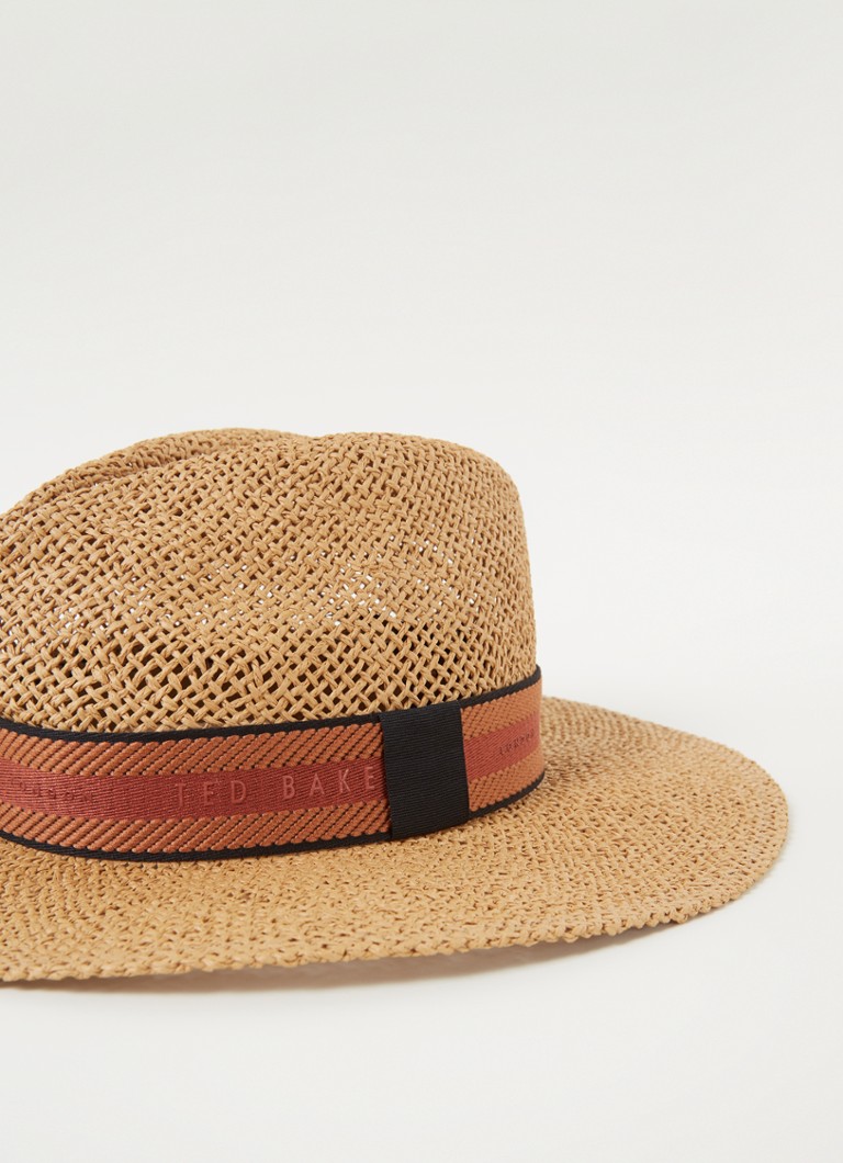 strelen Vochtig Voorstellen Ted Baker Panama hoed van stro • Zand • de Bijenkorf