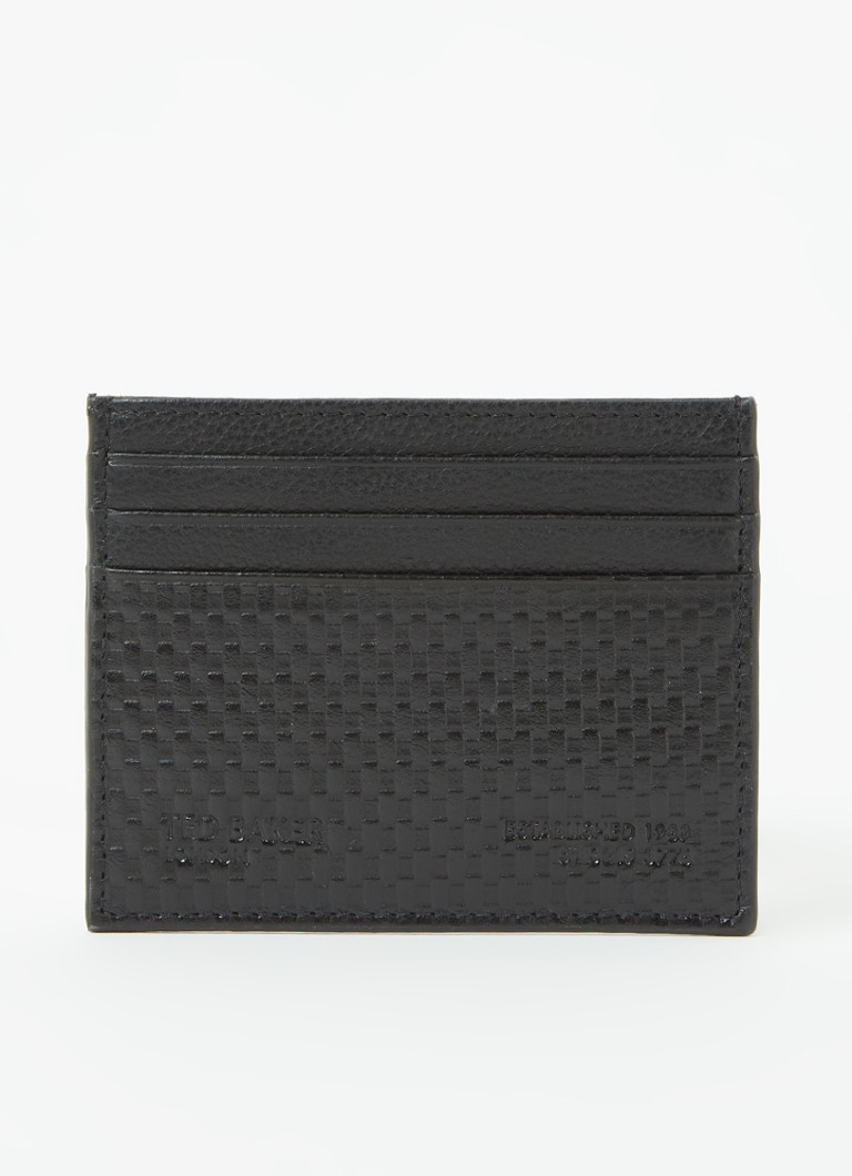 Ted Baker - Pasjeshouder van leer met logo  - Zwart