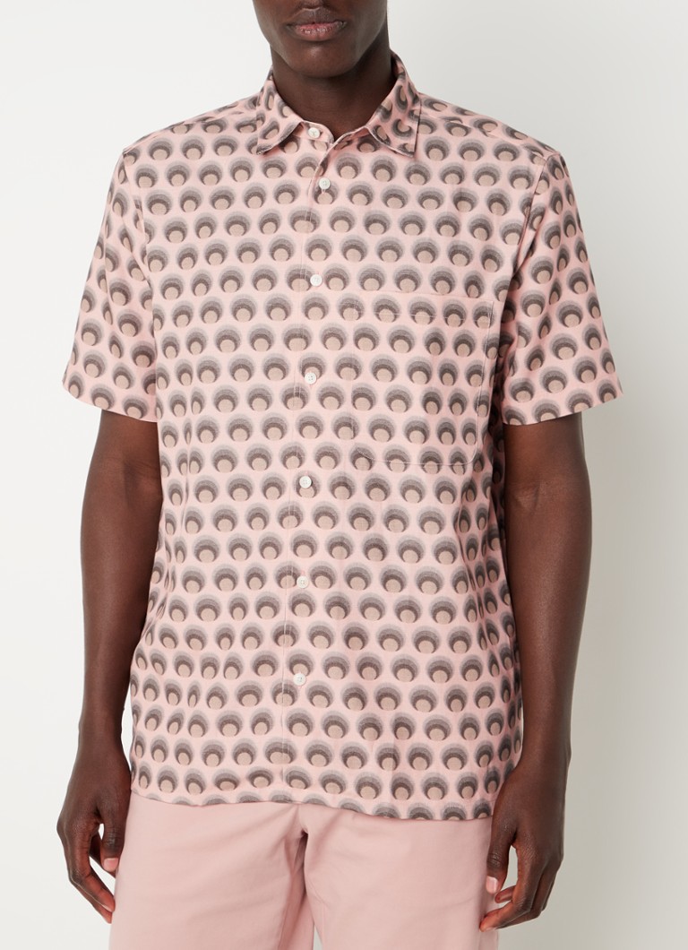 Ted Baker - Pegus regular fit overhemd in lyocellblend met print - Zalmroze
