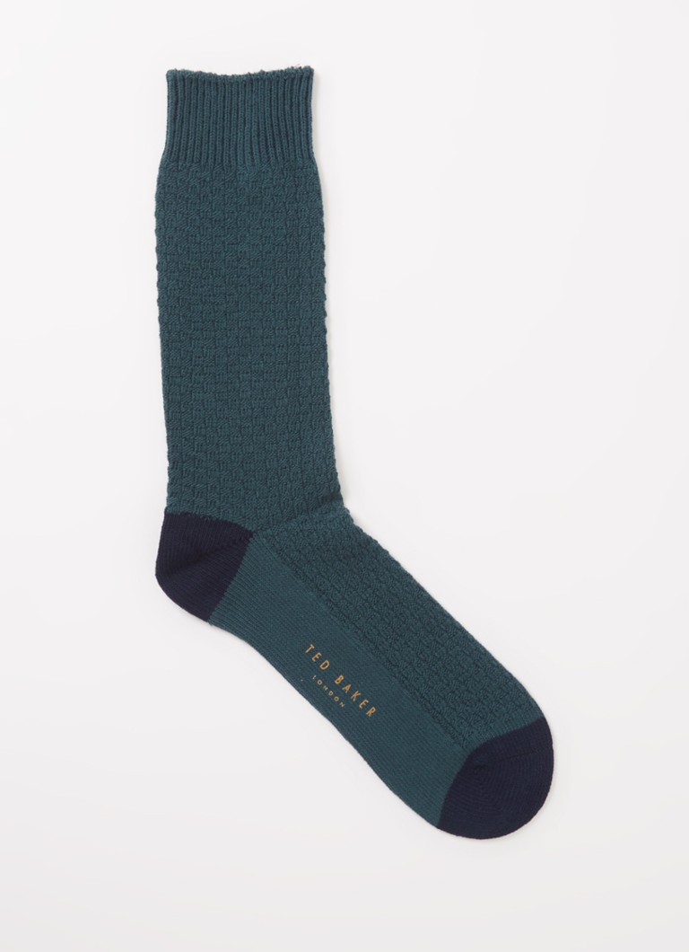 Ted Baker - Pinini sokken met structuur - Donkergroen
