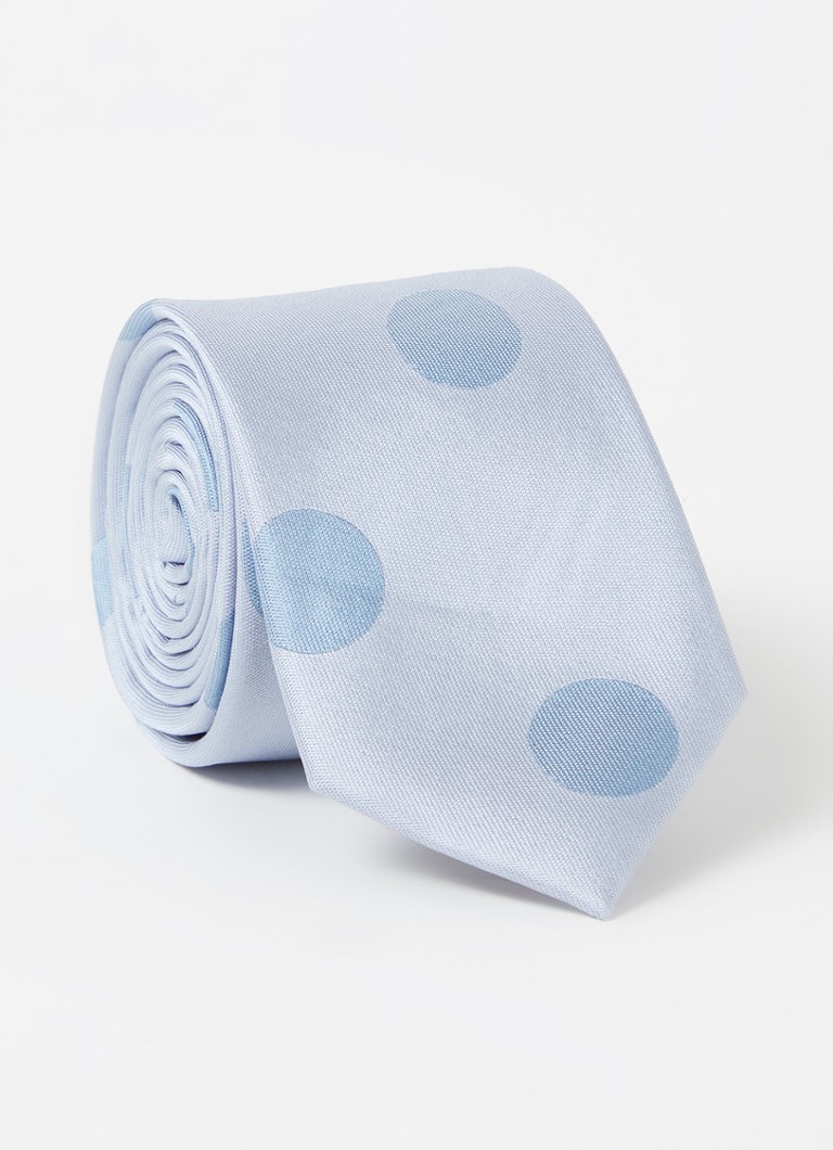 Ted Baker - Polkar stropdas met stippenprint - Lichtblauw