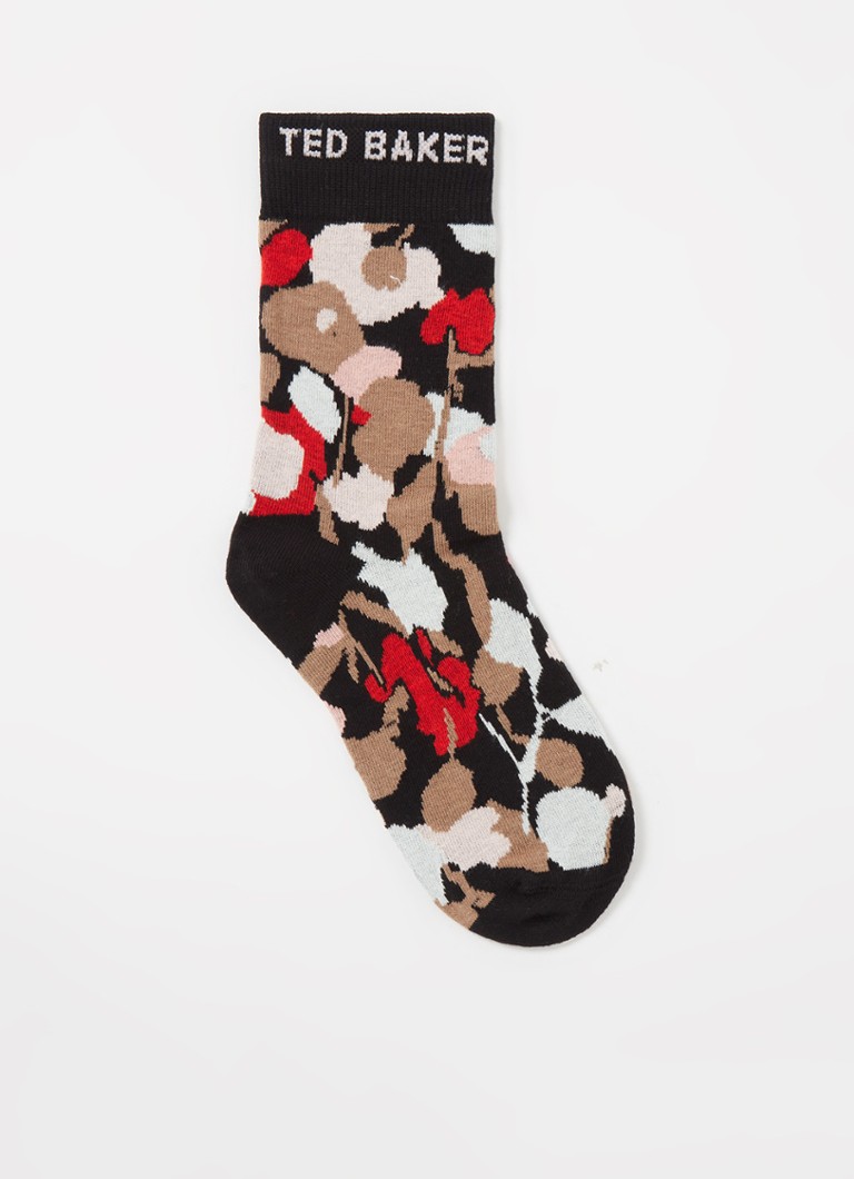 Ted Baker - Retro sokken met bloemenprint - Zwart