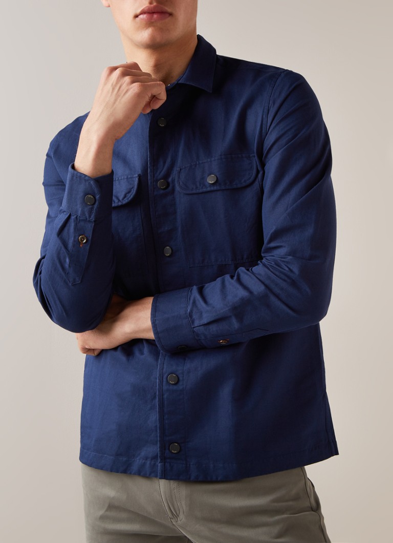 Ted Baker - Rhyno regular fit overhemd met klepzakken - Donkerblauw