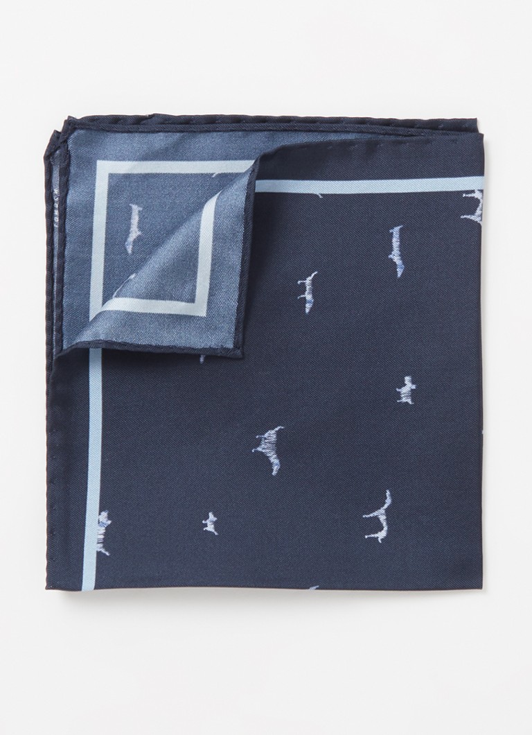 Ted Baker - Sailii sjaal van zijde 35 x 35 cm - Donkerblauw