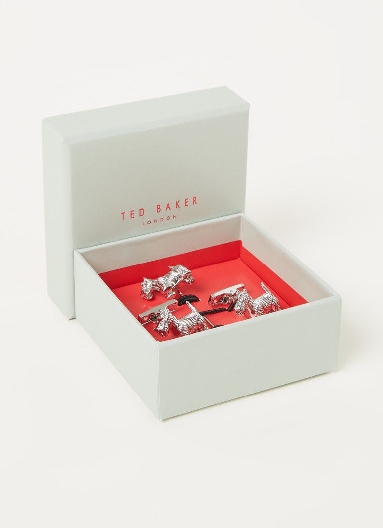 Ted Baker - Scottie manchetknopen en lapel pin in giftset - Zilver