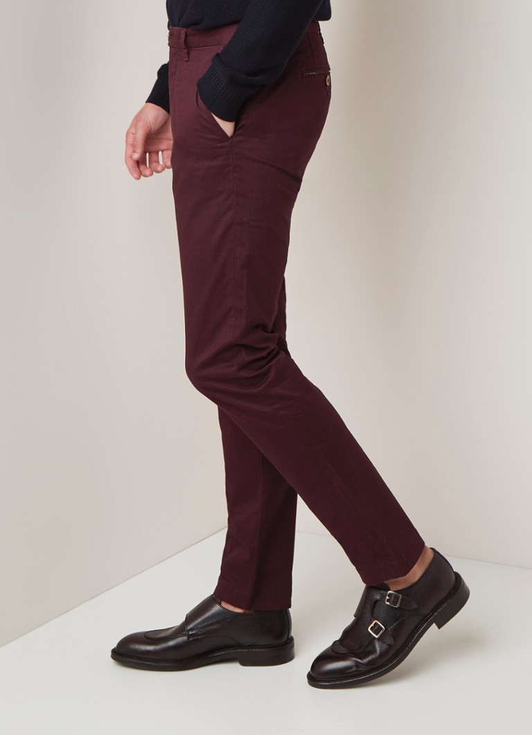 Ted Baker - Seenchi classic fit chino met stretch - Bordeauxrood