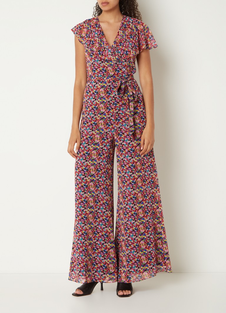 Ted Baker Surya wide fit jumpsuit met stippenprint en strikceintuur • Roze • de Bijenkorf