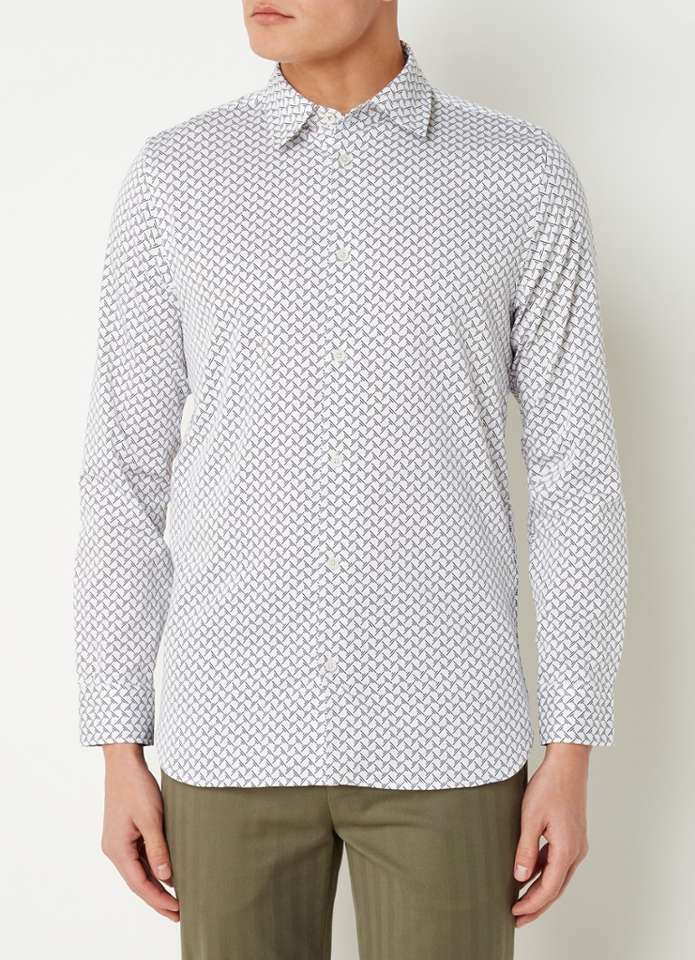 Ted Baker - Willuw regular fit overhemd met print - Wit
