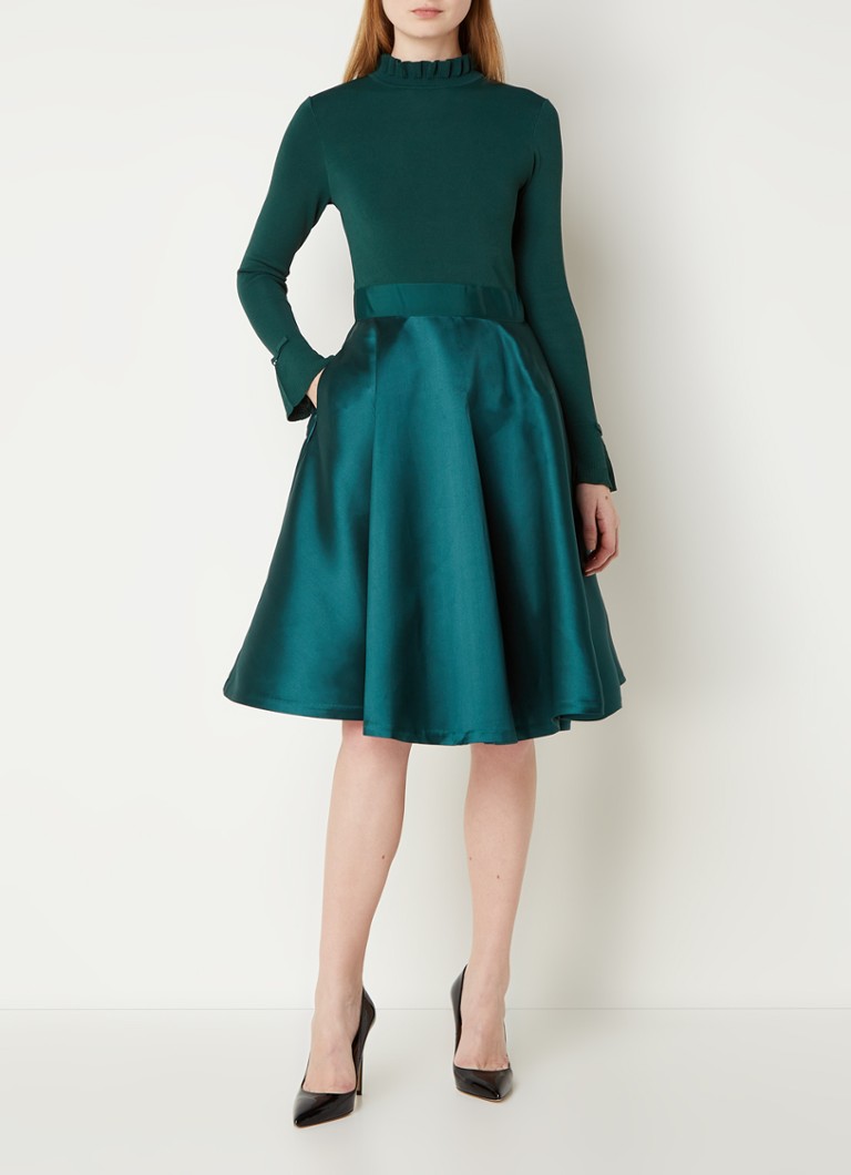 Groen Ted Baker Jurken Ted Baker Jurk Met Trompetmouwen In Zwart - Main Image